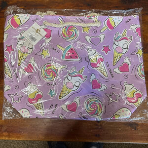 ALFA BAGS Unicorn Ice Cream Tote Bag Purple/Pink